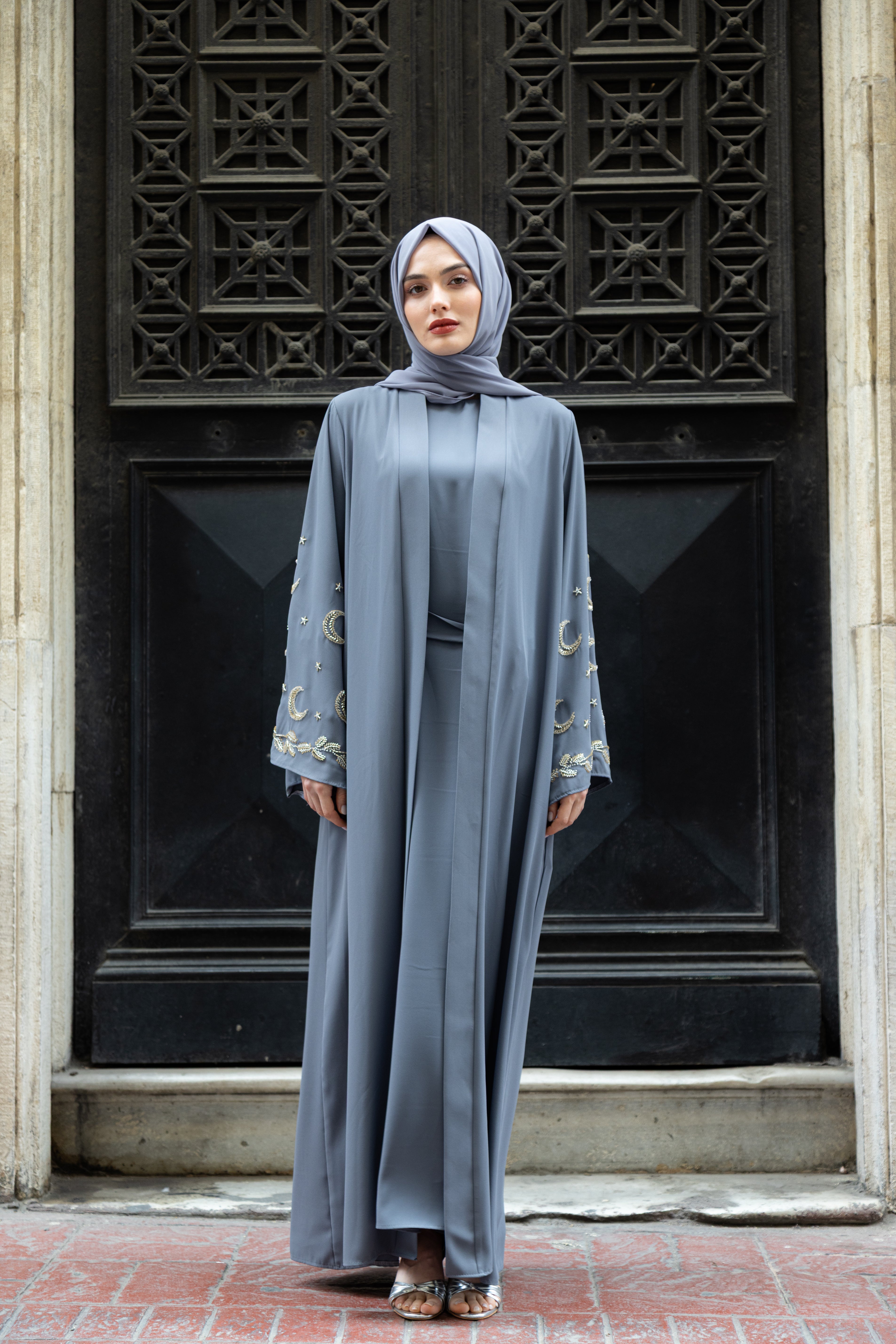 MİHRİMAH ABAYA TAKIM (GRİ)