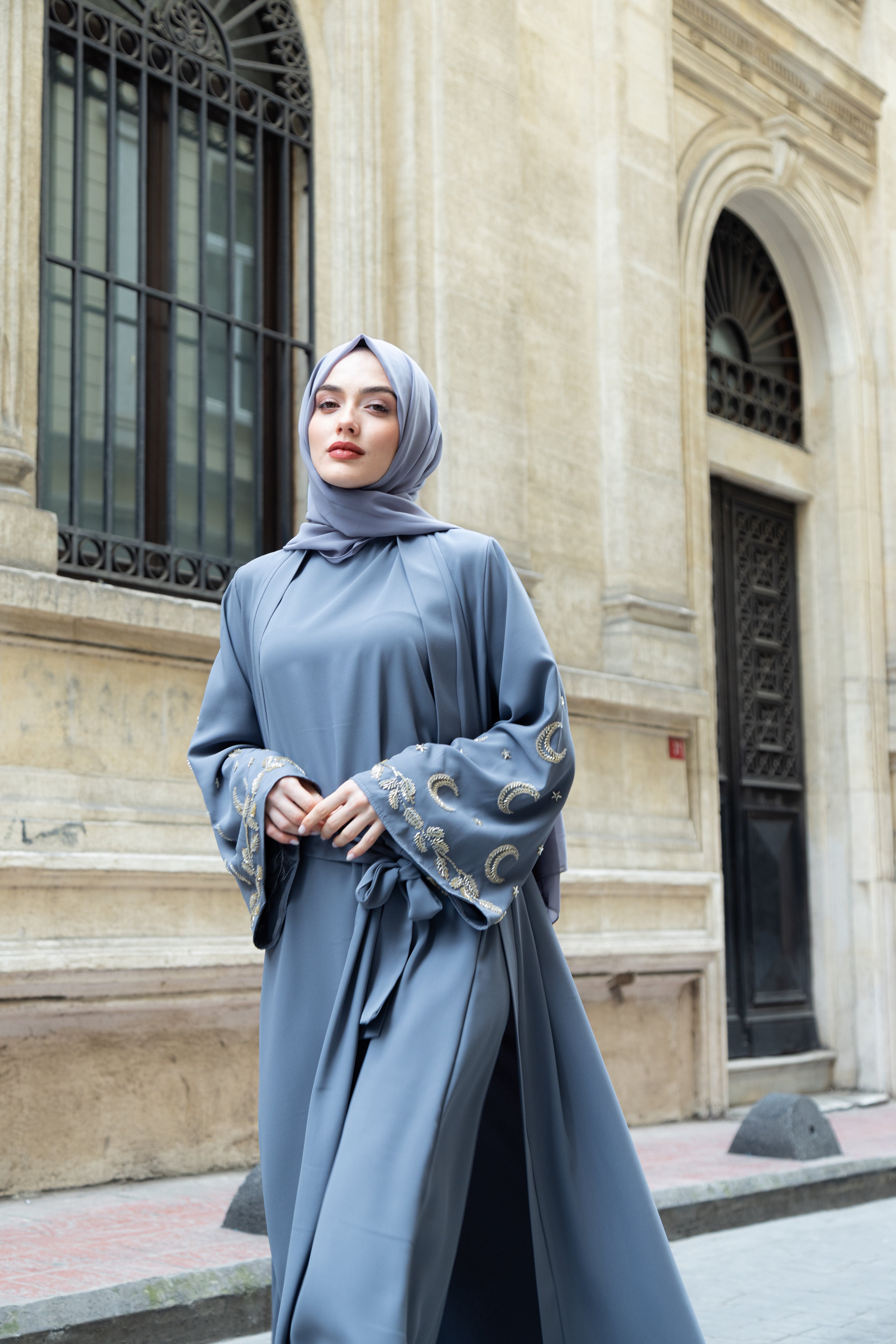 MİHRİMAH ABAYA TAKIM (GRİ)