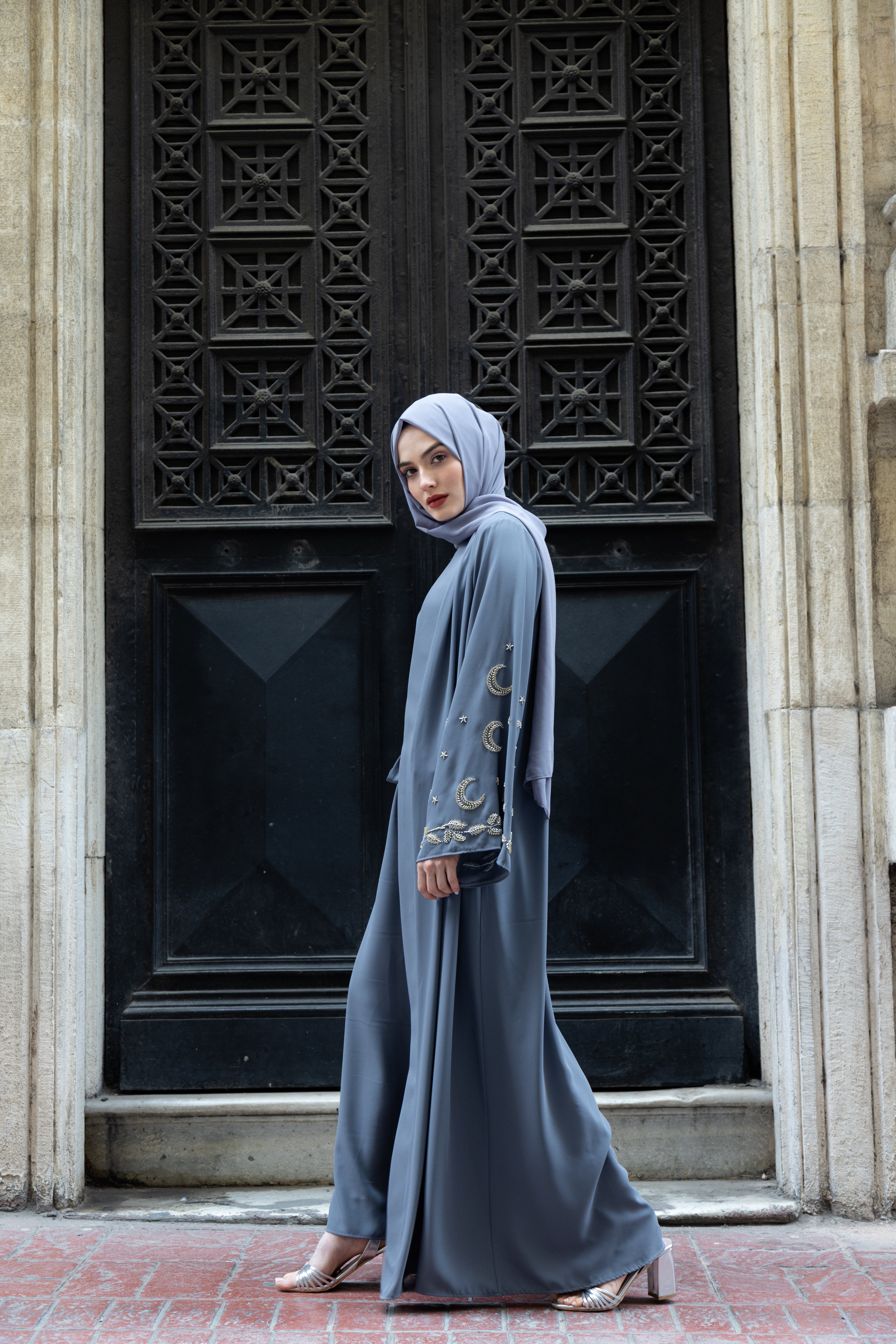 MİHRİMAH ABAYA TAKIM (GRİ)