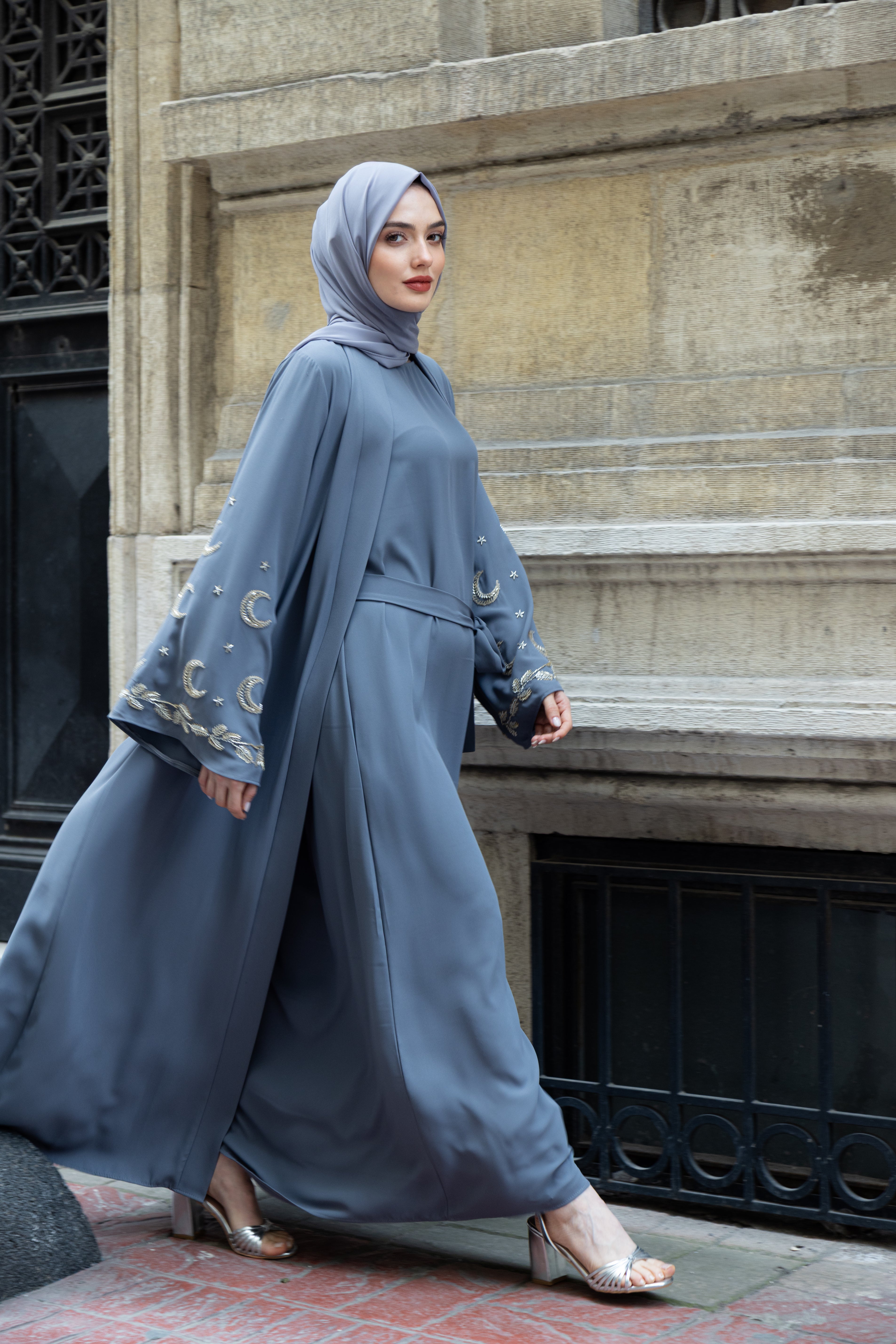 MİHRİMAH ABAYA TAKIM (GRİ)